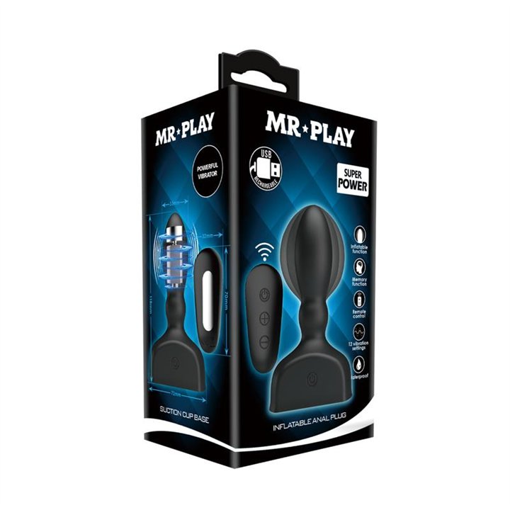 Inflatable Butt Plug with Remote Control Mr. Play - BI-040066W-MR - Teknashop Ltd