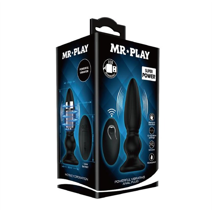 Vibrating Butt Plug with Remote - BI-040086W-MR - Teknashop Ltd