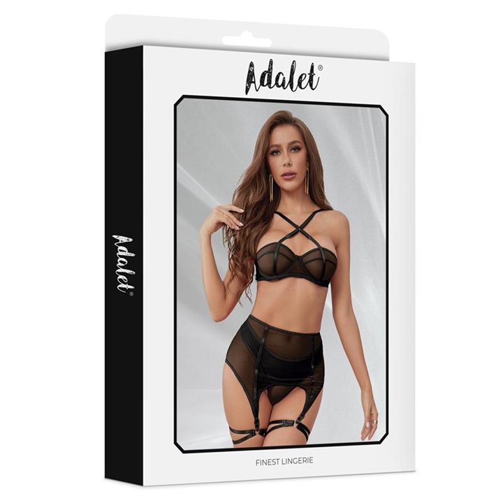 Aria Bra, Thong, Garter and Leg Ring Set - A-313 - Teknashop Ltd