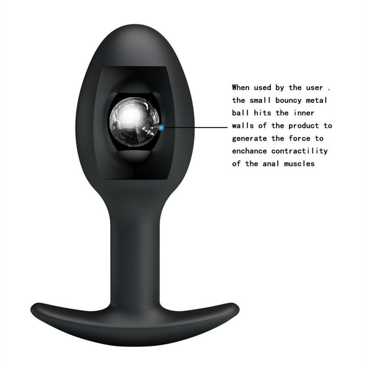Anal Plug Black with Ball - BI-040033 - Teknashop Ltd