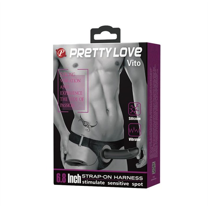Vibrating Strap On with Hollow Dildo Vito - BW-022055 - Teknashop Ltd