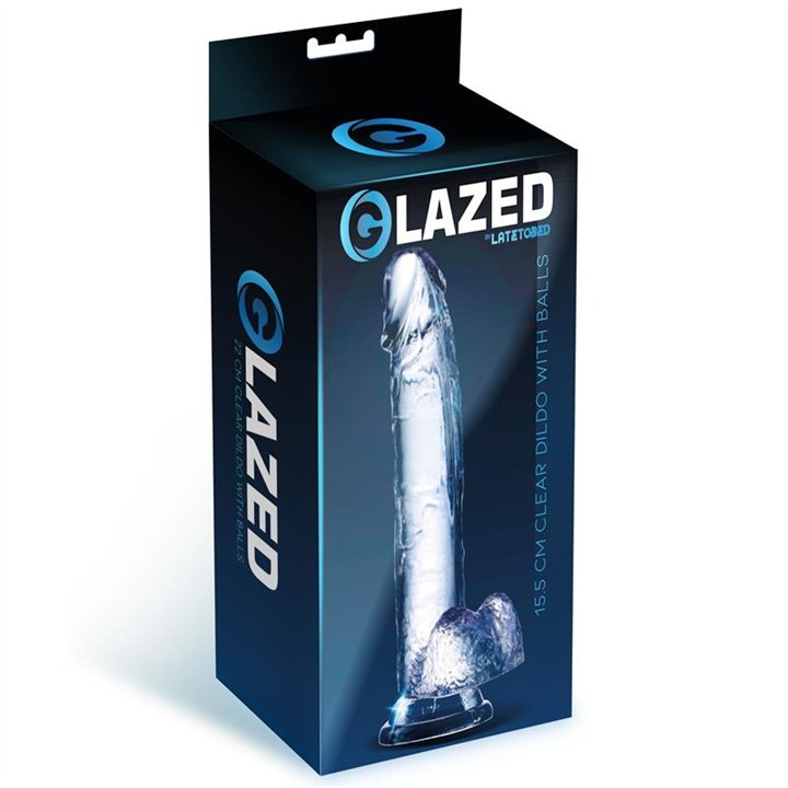 Realistic Dildo with Testicles Crystal Material 15,5 cm - GL-968 - Teknashop Ltd