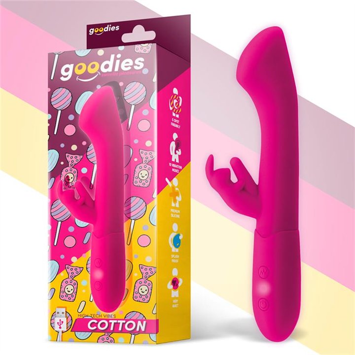 Cotton G-Spot and Rabbit Vibe USB Silicone Fuchsia - LP-896 - Teknashop Ltd