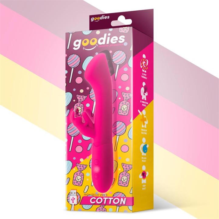 Cotton G-Spot and Rabbit Vibe USB Silicone Fuchsia - LP-896 - Teknashop Ltd