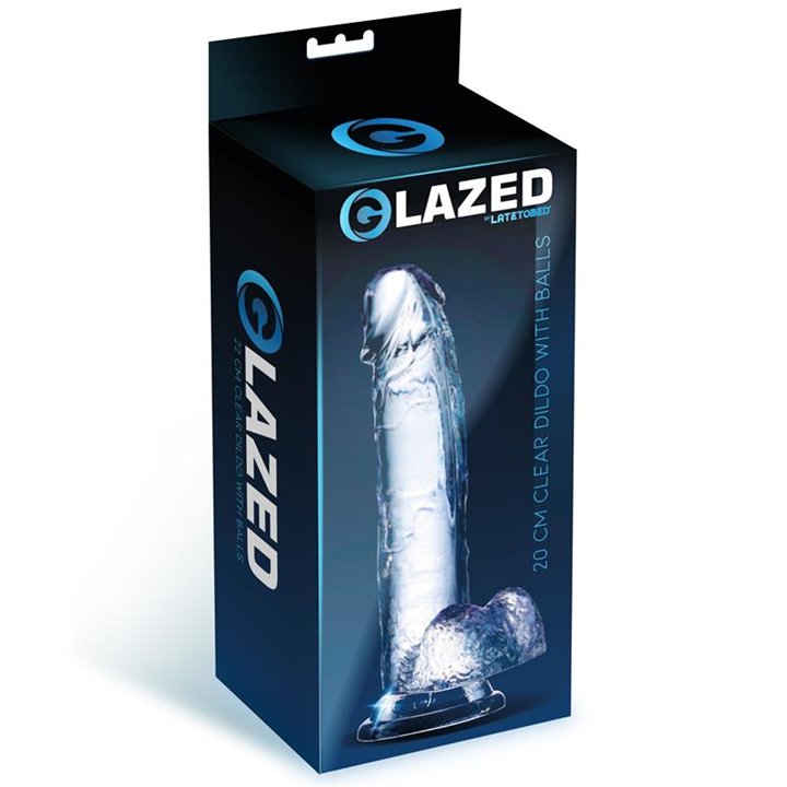 Realistic Dildo with Testicles Crystal Material 20 cm - GL-966 - Teknashop Ltd