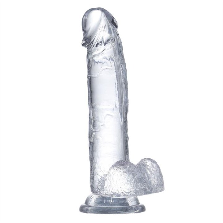 Realistic Dildo with Testicles Crystal Material 20 cm - GL-966 - Teknashop Ltd