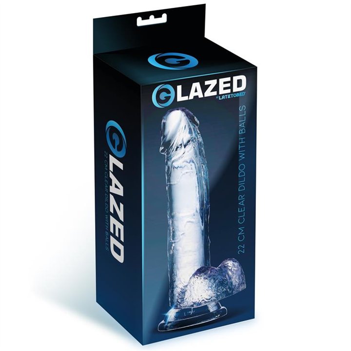 Realistic Dildo with Testicles Crystal Material 22 cm - GL-965 - Teknashop Ltd