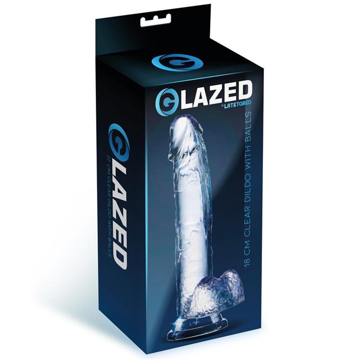 Realistic Dildo with Testicles Crystal Material 18 cm - GL-967 - Teknashop Ltd