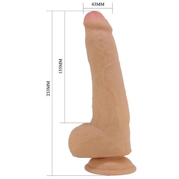 Sliding Skin Realistic Dildo with Testicles 23.3 cm - BW-008116LP - Teknashop Ltd
