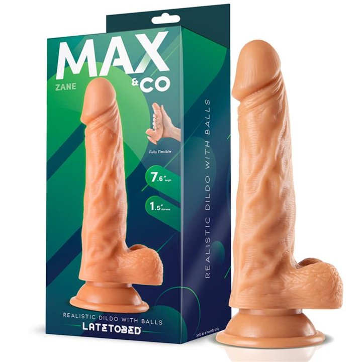Zane Realistic Dildo with Testicles Flesh 7,6 - 19.5 cm - MX-954 - Teknashop Ltd