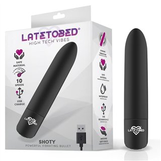 Shoty Vibrating Bullet USB 10 Speeds Powerful Motor Black - LT-685 - Teknashop Ltd