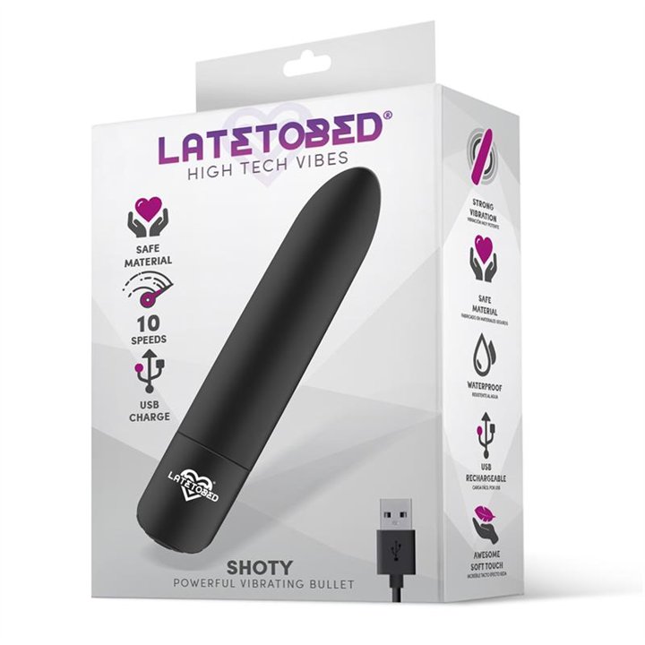 Shoty Vibrating Bullet USB 10 Speeds Powerful Motor Black - LT-685 - Teknashop Ltd