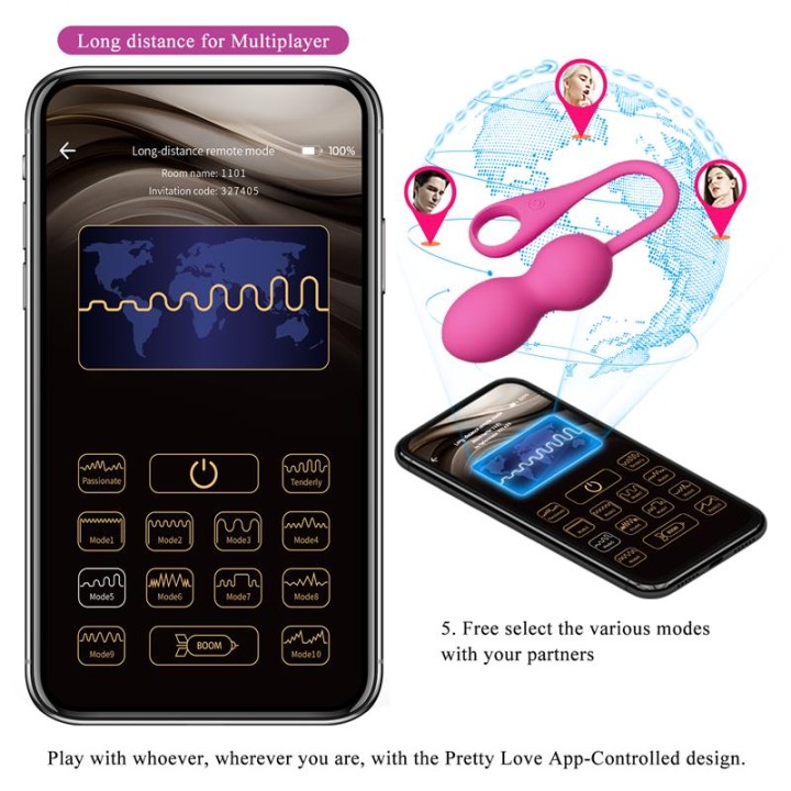 Elvira Vibrating Kegel Balls with APP - BI-210212HP-1 - Teknashop Ltd