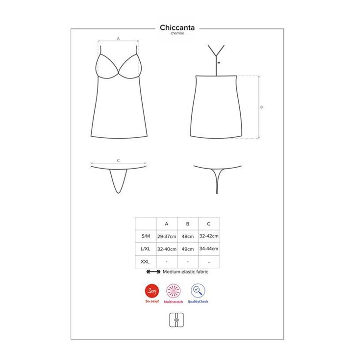 Chiccanta Chemise and Thong - 5901688224267 - Teknashop Ltd
