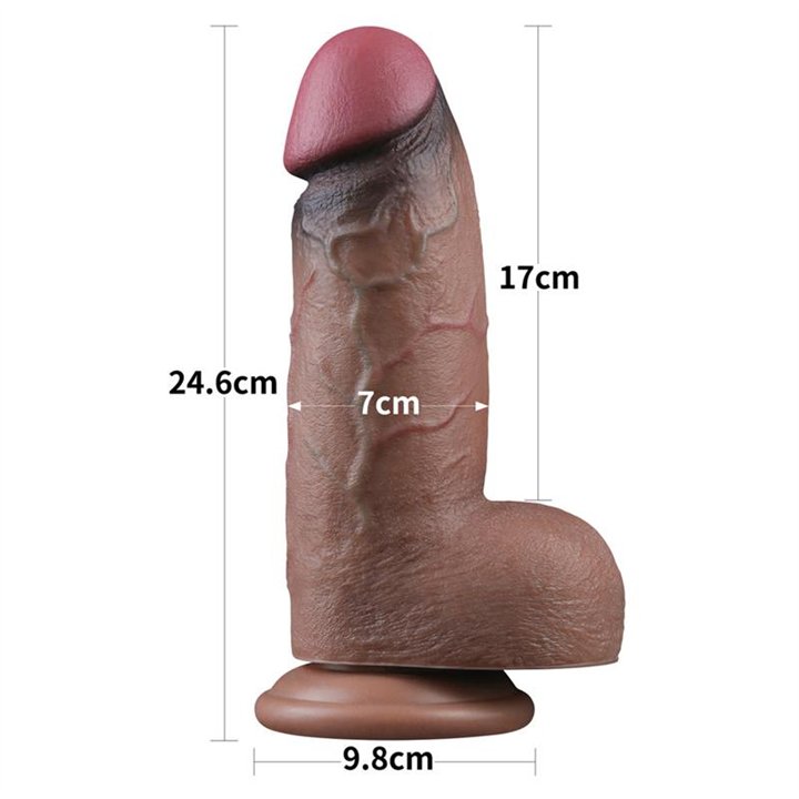 Dildo Dual Layered Silicone XXL 9.5 - LO-LV411061 - Teknashop Ltd