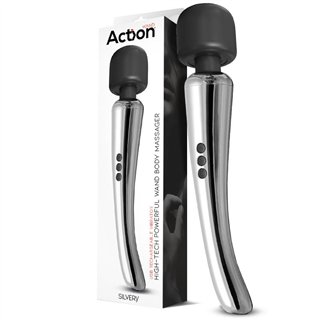 Silvery High-Tech Wand Super Powerful Wireless USB Chrome Silicone - AC-173 - Teknashop Ltd
