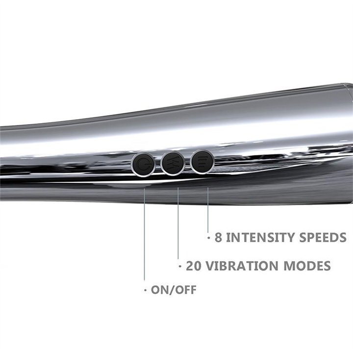 Silvery High-Tech Wand Super Powerful Wireless USB Chrome Silicone - AC-173 - Teknashop Ltd