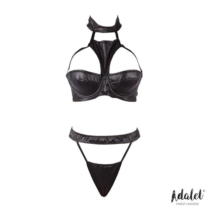 Addis Bra Set with Choker and High-Waisted Thong - A-329 - Teknashop Ltd