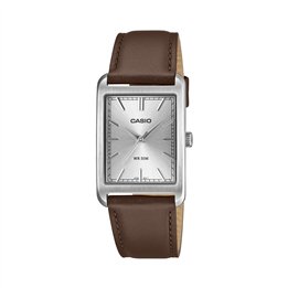 CASIO COLLECTION Mod. TANK - LEATHER, ARGENTEE - WW.MTP-B215L-7AVER - Teknashop Ltd