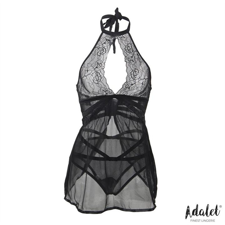 Nova Open Back Babydoll and Thong - A-347 - Teknashop Ltd
