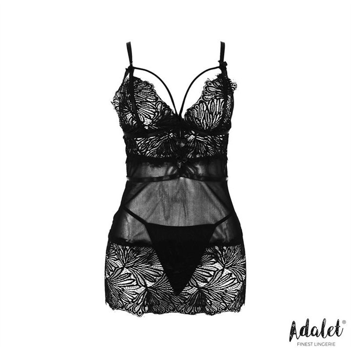 Lila Open Back Babydoll and Thong - A-337 - Teknashop Ltd