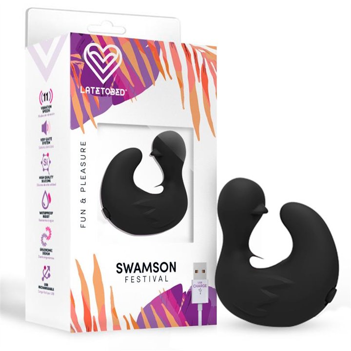 Swamson Stimulator Duckling Thimble USB Silicone Black - LTB-175 - Teknashop Ltd
