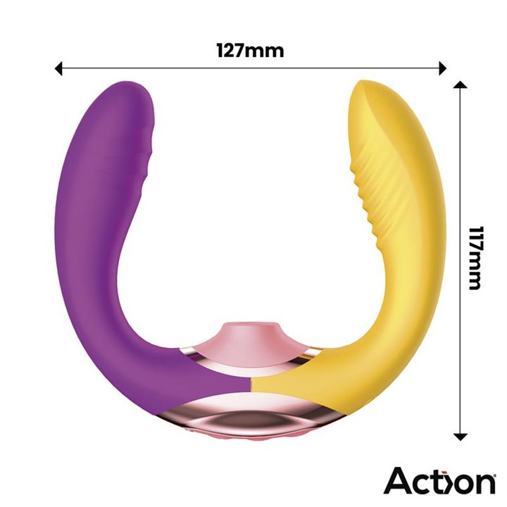 Two Lovers 3 in 1 Finger and Airflow Vibrator - AC-799 - Teknashop Ltd
