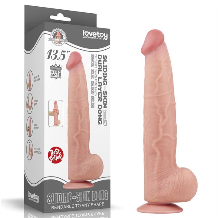 Dildo Dual Layer Sliding Skin 13.5 - LO-LV317053 - Teknashop Ltd
