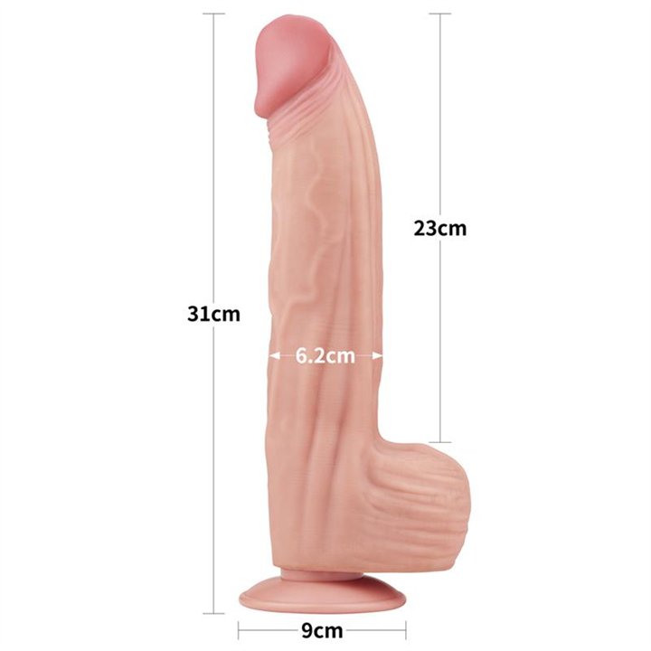 Dildo Dual Layer Sliding Skin 12 - LO-LV317052 - Teknashop Ltd