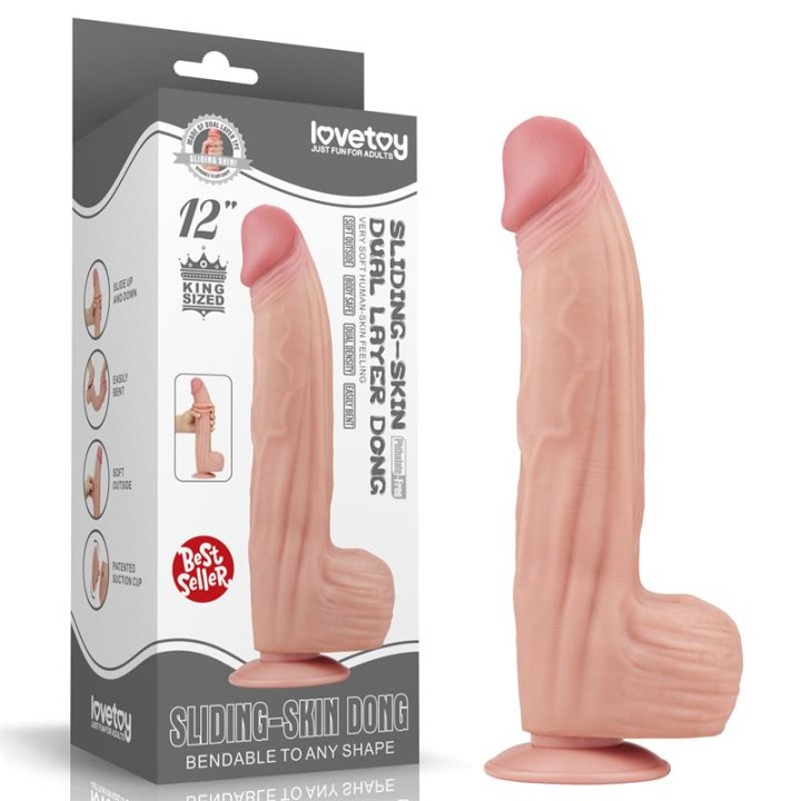 Dildo Dual Layer Sliding Skin 12 - LO-LV317052 - Teknashop Ltd