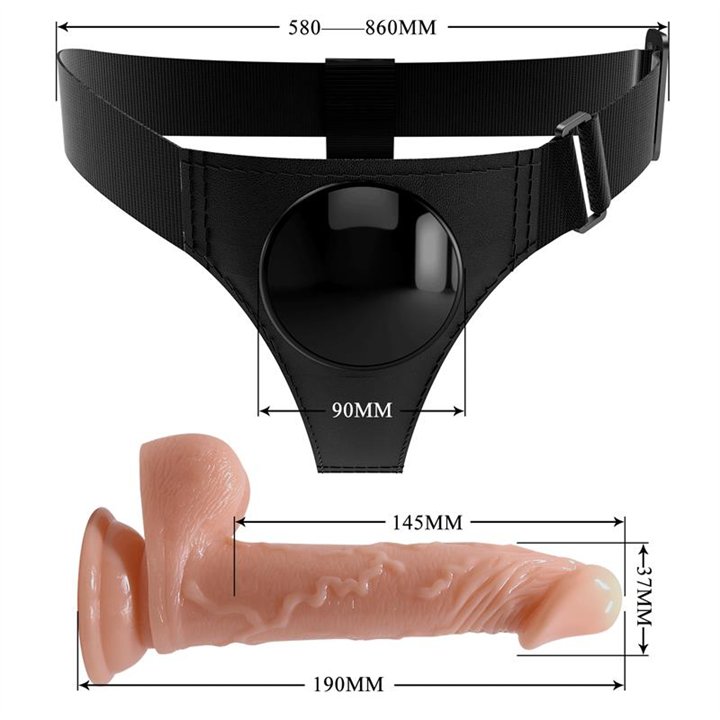 Kevia Harness with Dildo 7,2 - BW-022091NR - Teknashop Ltd