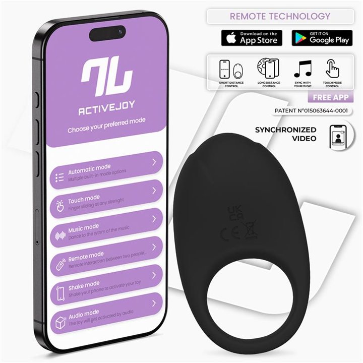 Ringo Vibrating Ring with App Unibody Black - IN-319 - Teknashop Ltd