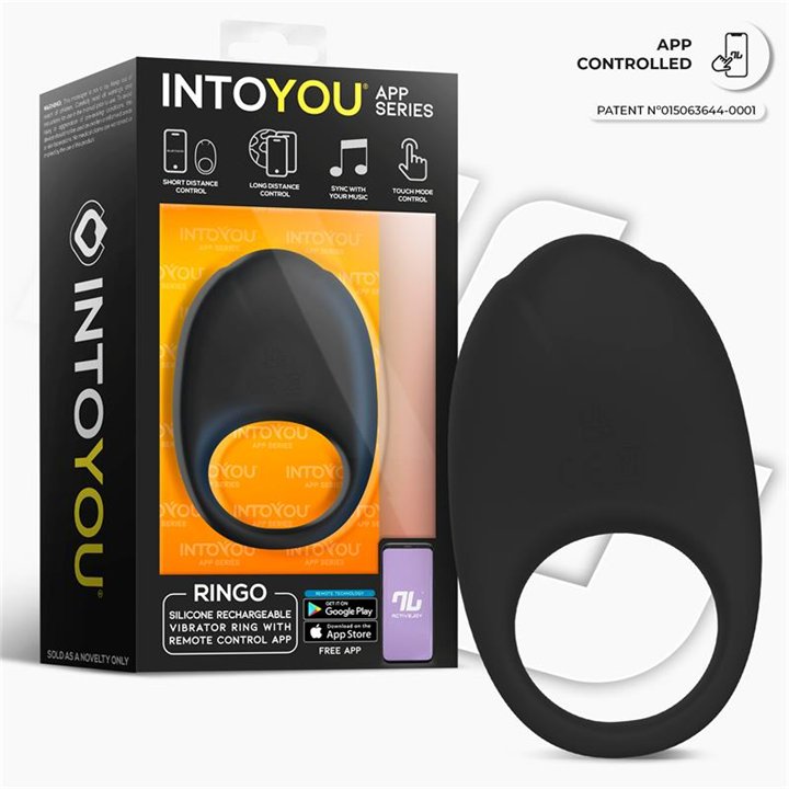 Ringo Vibrating Ring with App Unibody Black - IN-319 - Teknashop Ltd