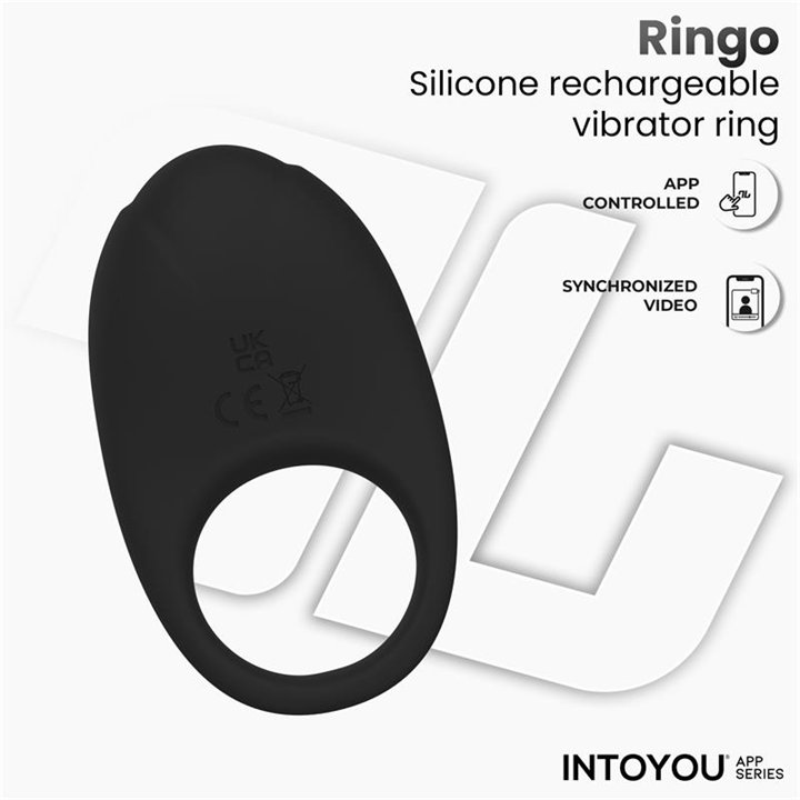 Ringo Vibrating Ring with App Unibody Black - IN-319 - Teknashop Ltd