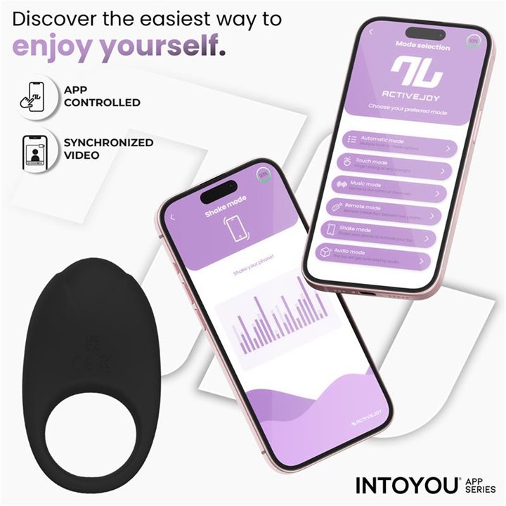 Ringo Vibrating Ring with App Unibody Black - IN-319 - Teknashop Ltd