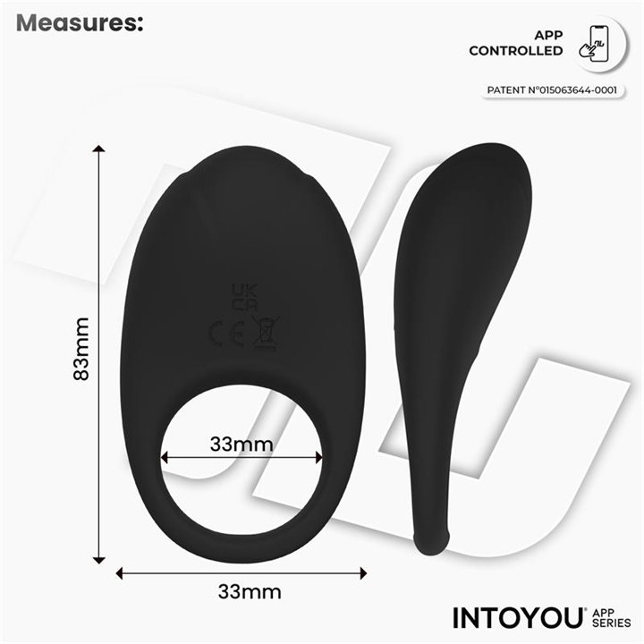 Ringo Vibrating Ring with App Unibody Black - IN-319 - Teknashop Ltd