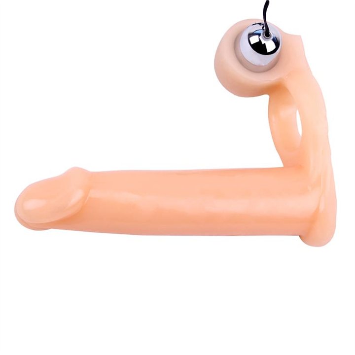 Penis Sleeve with Vibration 15.5 cm Flesh - CN-100337414 - Teknashop Ltd