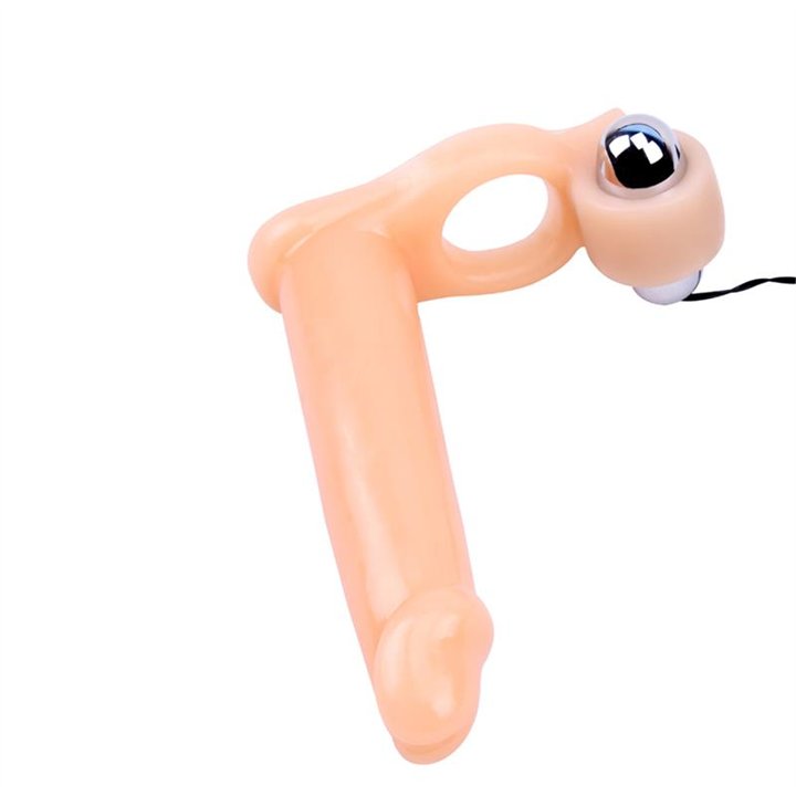 Penis Sleeve with Vibration 15.5 cm Flesh - CN-100337414 - Teknashop Ltd