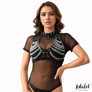 Zaira Vegan Leather Bra with Chain One size - A-041 - Teknashop Ltd