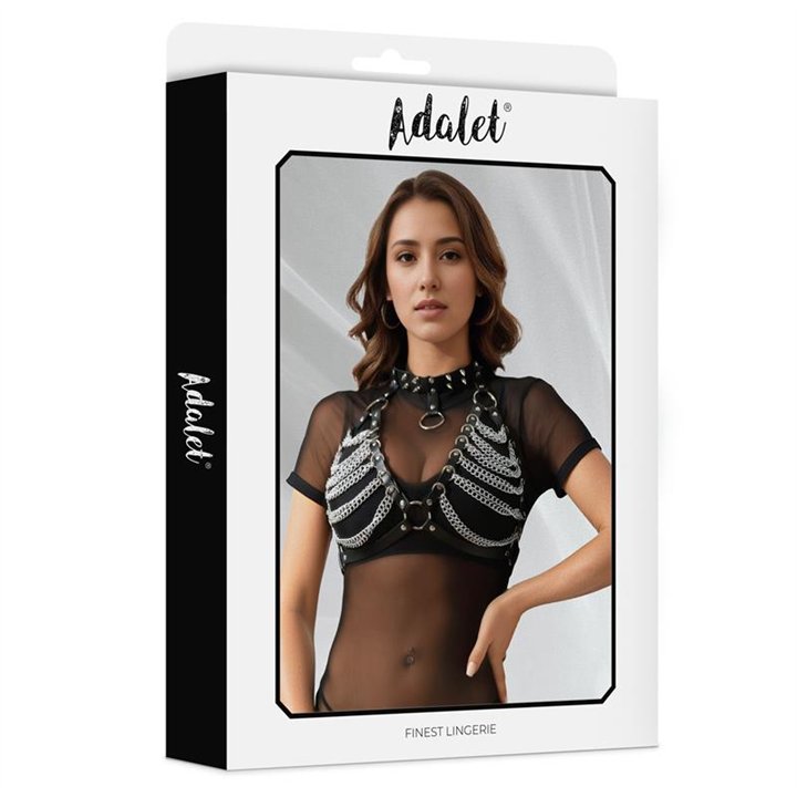 Zaira Vegan Leather Bra with Chain One size - A-041 - Teknashop Ltd
