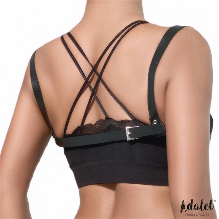 Karina Vegan Leather Harness Top with Chain One size - A-029 - Teknashop Ltd