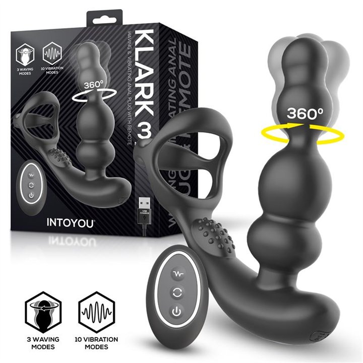 Klark Vibrating and Waving Butt Plug with Remote - IN-677 - Teknashop Ltd