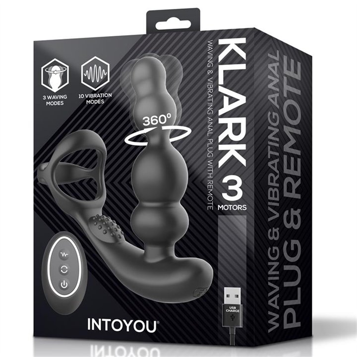 Klark Vibrating and Waving Butt Plug with Remote - IN-677 - Teknashop Ltd