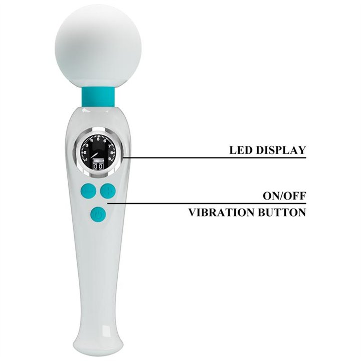 Skyler Massager Wand with Digital Screen White - BW-055016LED-3 - Teknashop Ltd