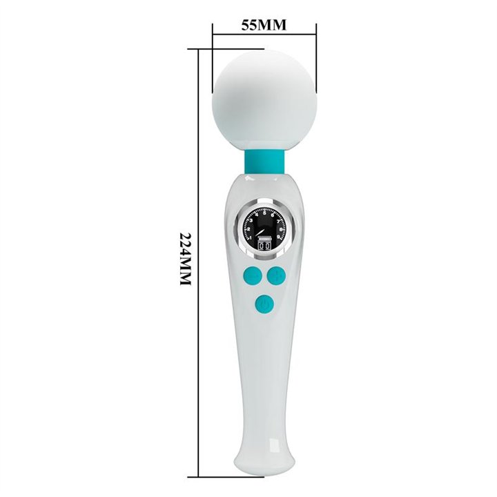 Skyler Massager Wand with Digital Screen White - BW-055016LED-3 - Teknashop Ltd