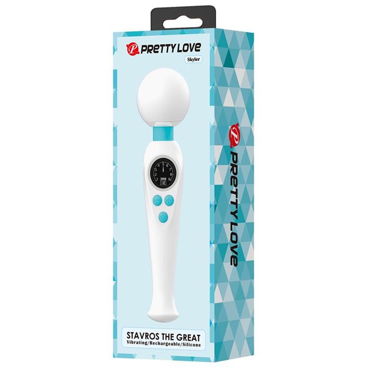 Skyler Massager Wand with Digital Screen White - BW-055016LED-3 - Teknashop Ltd