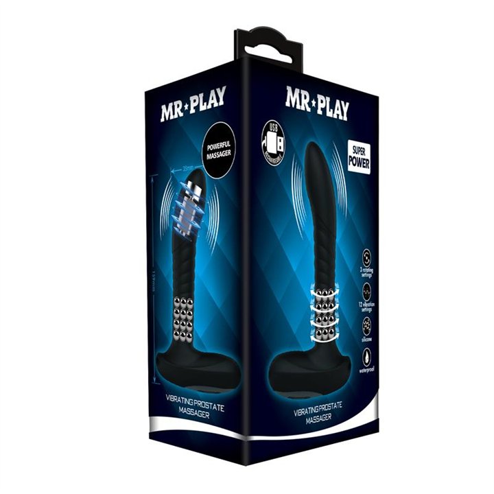 Prostate Massager with Vibration and Rotating Balls - BI-040065-1-MR - Teknashop Ltd