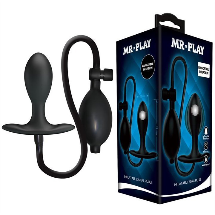 Inflatable Anal Plug with Internal Ball Weight - BI-040096Q-MR - Teknashop Ltd