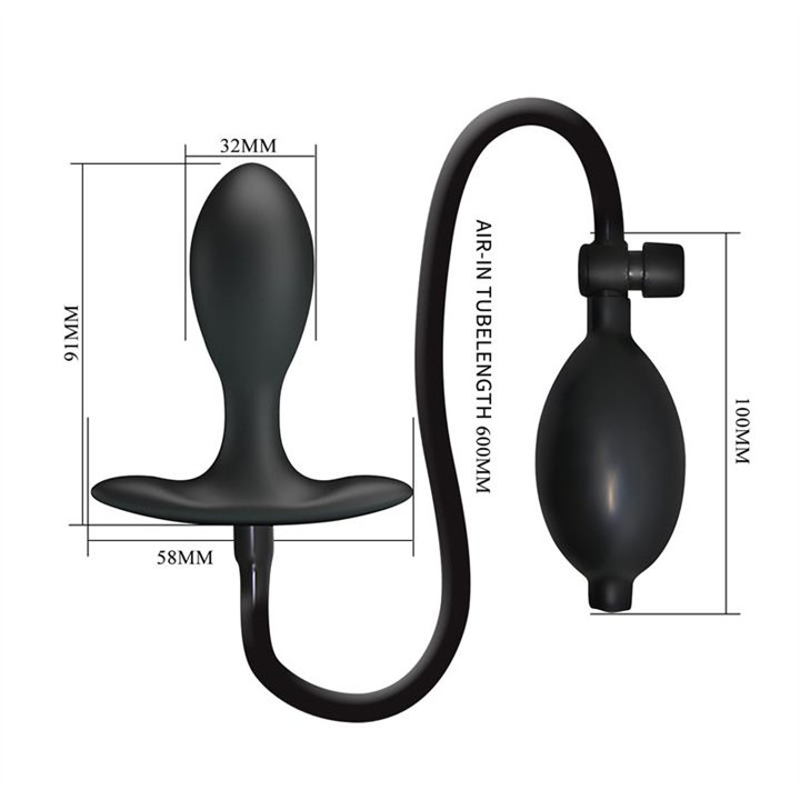 Inflatable Anal Plug with Internal Ball Weight - BI-040096Q-MR - Teknashop Ltd