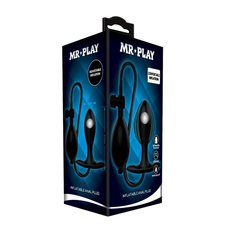 Inflatable Anal Plug with Internal Ball Weight - BI-040096Q-MR - Teknashop Ltd